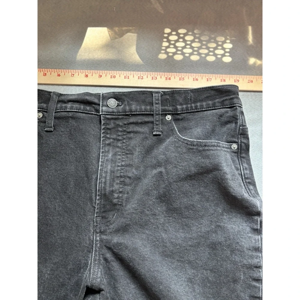 Madewell Womens The Perfect Vintage Flare Jeans Sz 33 Black Stretch Minimalist